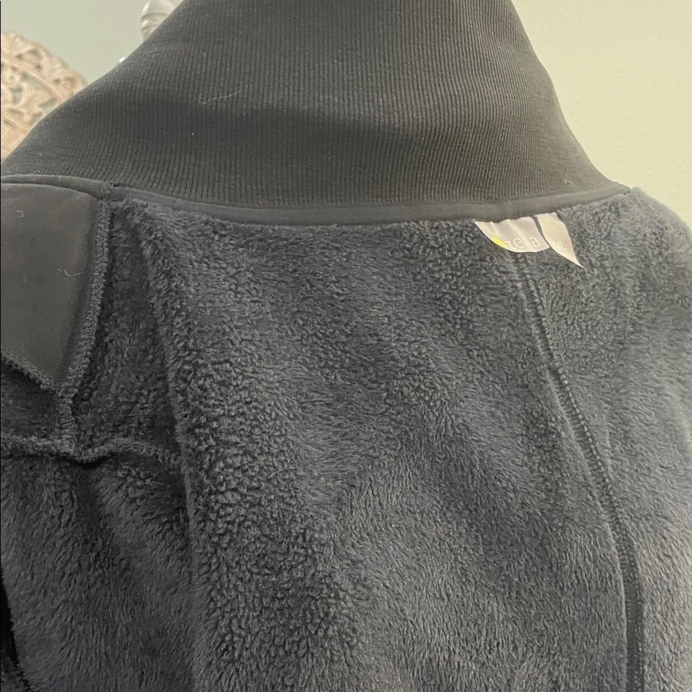 Women's Black Zella Wrap Neck Fleece lined Jacket - Picture 5 of 7
